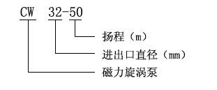 CW型旋渦磁力驅(qū)動(dòng)泵型號定義