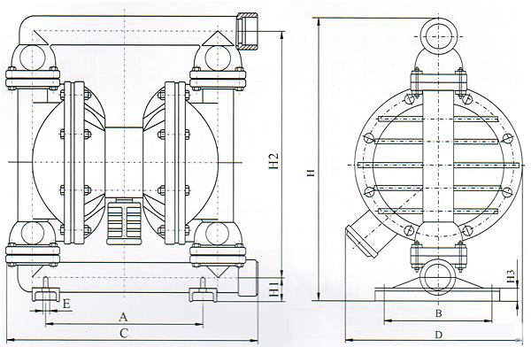 氣動(dòng)隔膜泵結(jié)構(gòu)圖